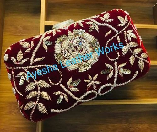 Pink Color Clutch Bag with Multi-Colored Parsi Gara Hand Embroidery Work in  2023