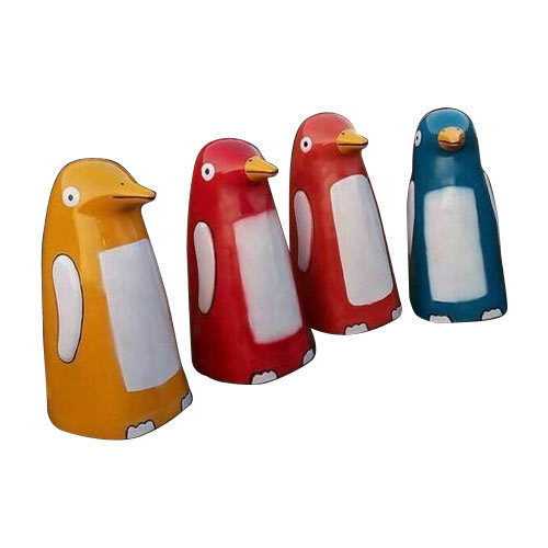 मल्टीकलर मजबूत और टिकाऊ फाइबर से बने पेंगुइन के आकार के डस्टबिन आवेदन: कचरा कलेक्टर