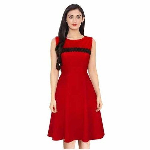 Sleeveless red pleated fit and flare dress 2094# – XiaoLizi