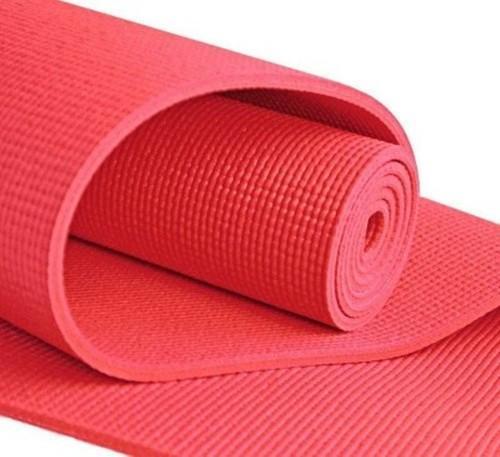 Anit Slip Red Color Light Weight Plastic Yoga Mat