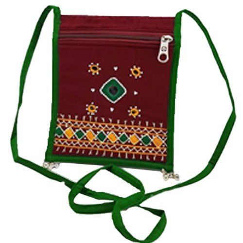 Mulicolor Two Pockets Cotton String Side Bag