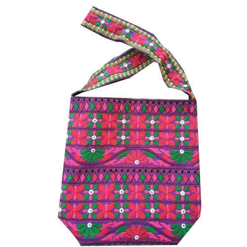 Multicolor Banjara Embroidery Jute Shopping Bag