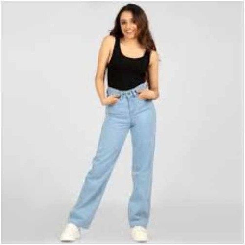 Sky Blue Girls Casual Full Length Denim Jeans