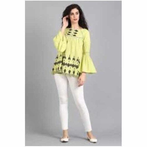 Ladies Fancy Bell Sleeve Cotton Kurti