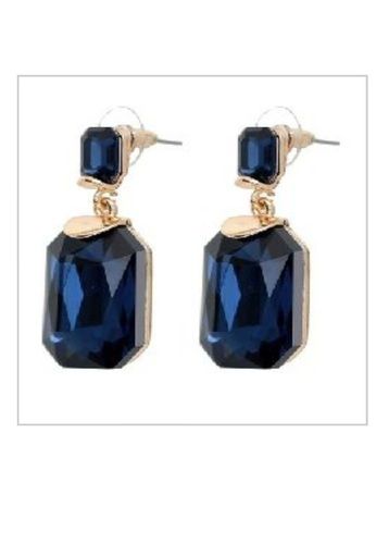 Party Wear Fancy Blue Crystal Earring Gender: Women