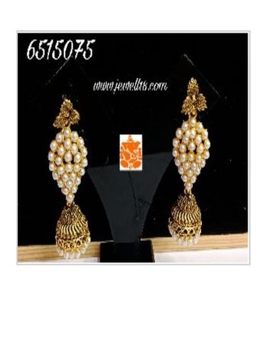 Polished Pearl Polki Jhumka Earrings Gender: Women