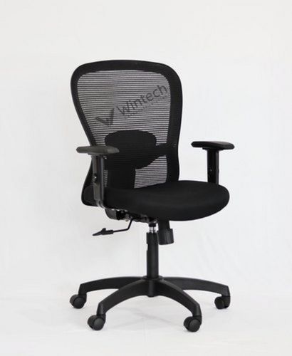 Work From Black Medium Mesh Back Armrest Revolving Chair