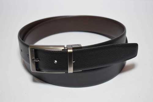 Steel Black Color Plain Leather Belt With Metal Buckle