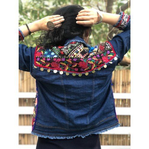 Banjara India Kutchi Work Embroidered Waist Length Jacket/Koti [Haathi]  (Black) : Amazon.in: Fashion