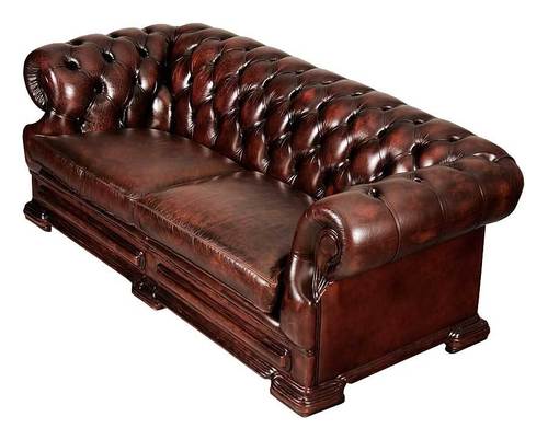 Roj Decor Modern Leather Chesterfield Sofa