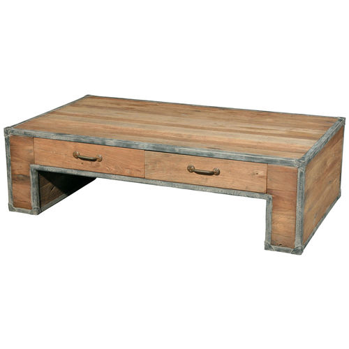 Reclaimed Wood Coffee Table with Drawers