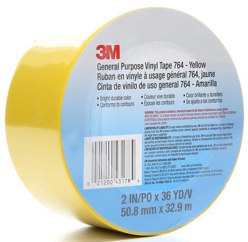 3M Tape 764 Yellow, 2 in x 36 yd 5.0 mil