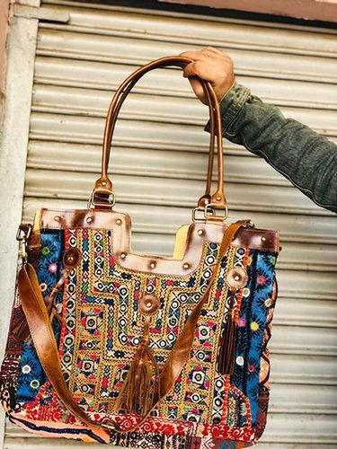 Mulicolor Eye Catching Look Banjara Suede Bag