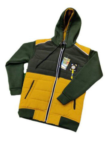 Mens Yellow And Olive Green Full Sleeve Zip Hoodies