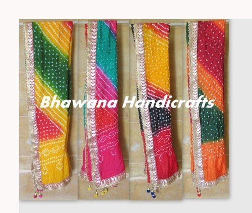 Multicolor Shrink Resistance Ladies Bandhej Dupatta