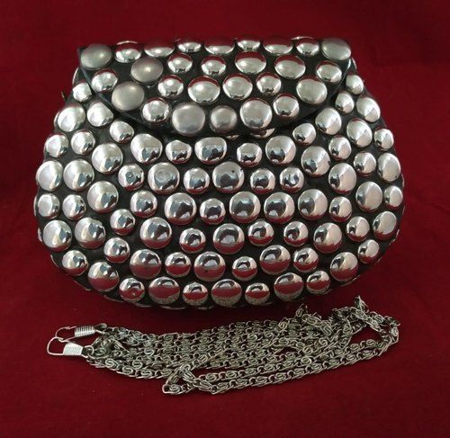 Radha Rani Designer Purse/Designer Handmade Golden Moti handbag/ (Set of 2)  RK_706