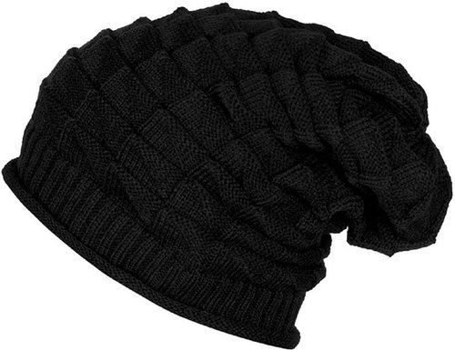 Mens Black Woolen Cap