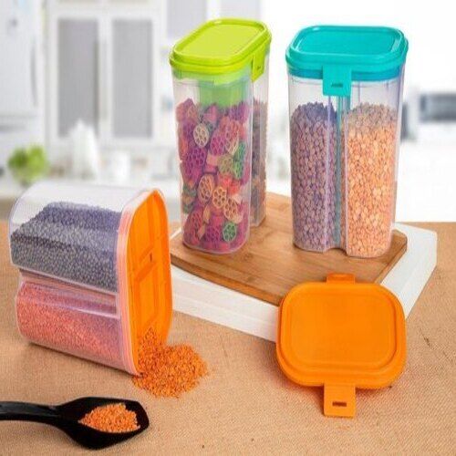 Multicolor Two Section Storage Container Highly Durable For Kitchens