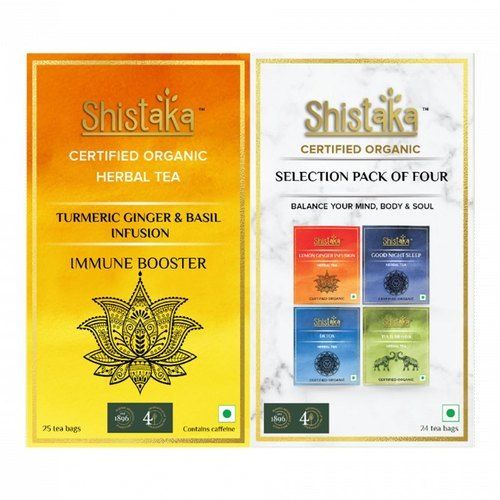 Selection Pack of Four + Turmeric Ginger and Basil Organic Herbal Tea