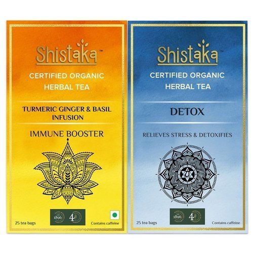 Shistaka Turmeric Ginger And Basil Infusion + Shistaka Detox Combo Immunity Booster Green Tea