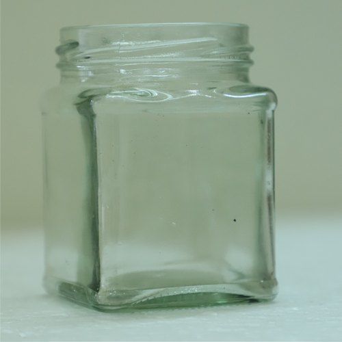 Plain Transparent Square Glass Jar (400 Ml)