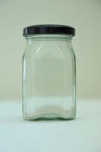 Transparent Square Honey Glass Jar (250 Ml)