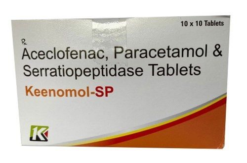 Aceclofenac Paracetamol And Serratiopeptidase Effective Painkiller Oral Tablet Age Group: Adult