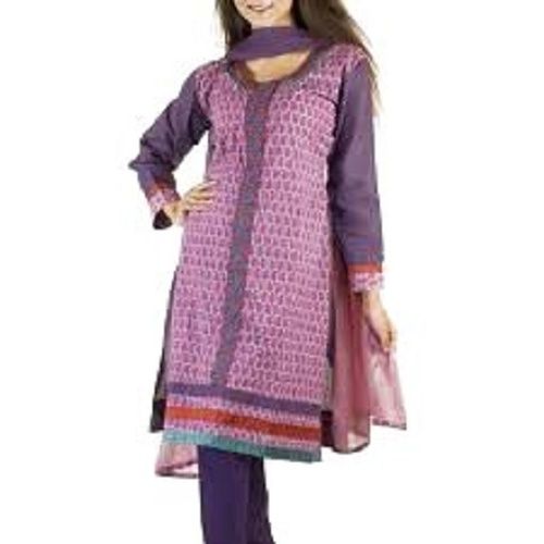 Assorted Color Cotton Net Long Churidar Suits For Ladies, Full Sleeves,  Printed Pattern, Best Quality, Elegant Design, Attractive Look, Soft  Texture, Skin Friendly, Comfortable To Wear at Best Price in Indore