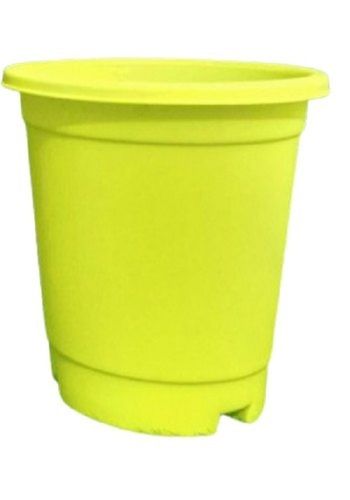 Plastic Yellow Round Flower Pot