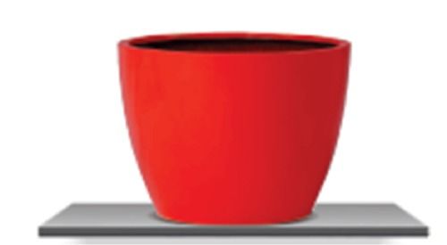 Red Plain Fiber Flower Pot