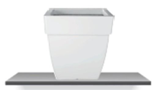 White Plain Square White Fiberglass Planter