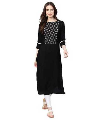 Women Black Long Kurti 