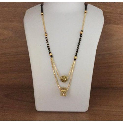 American Diamond Gold Plated Long Mangalsutra Excellent