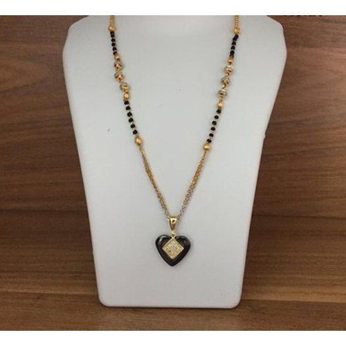 American Diamond Heart Shape Fancy Mangalsutra Excellent