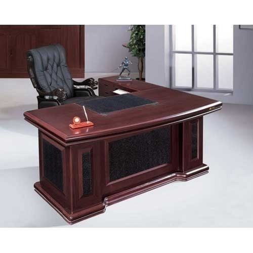 Eco-Friendly Godrej Dark Brown L Shaped Wooden Office Tables