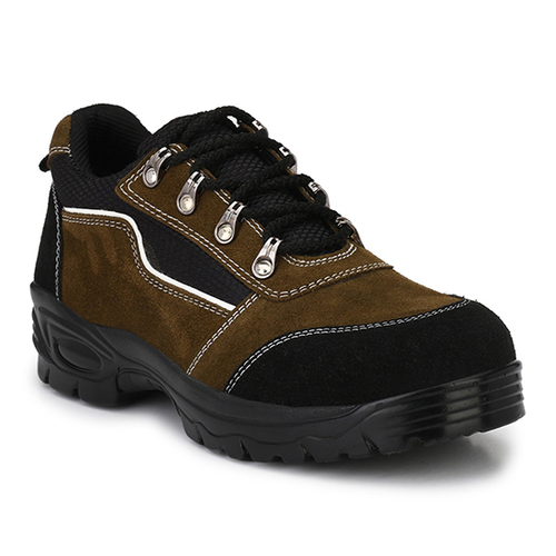 Custom Graphene R 501 Leather Steel Toe Black And Brown Safety Shoe, Size: 8