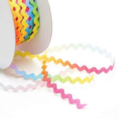 Printed Multi Color Zig Zag Ric Rac Tape Roll