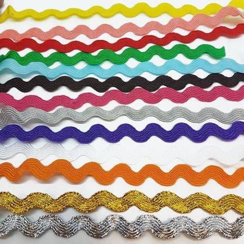 Printed Multi Color Zig Zag Ric Rac Tape Roll