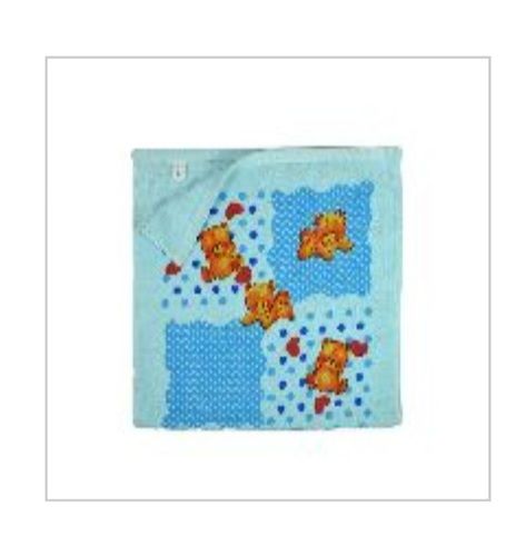 Sky Blue Color Printed Baby Towel