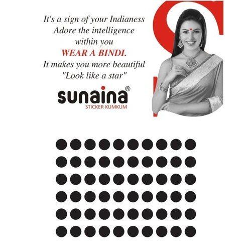 Red Sunaina Sticker Kumkum Black Bindi