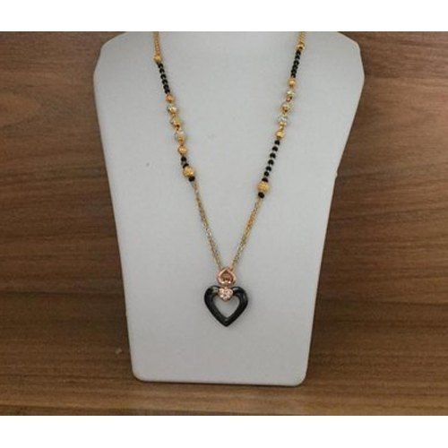 American Diamond Heart Shape Mangalsutra Excellent