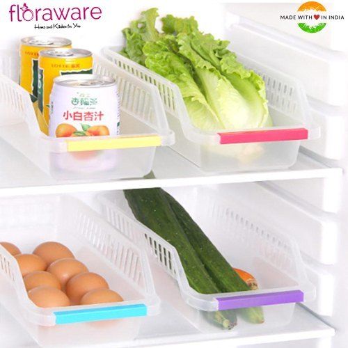 Free Standing Type High Grade Plastic Made Floraware Fridge Storage Rack Set Of 4