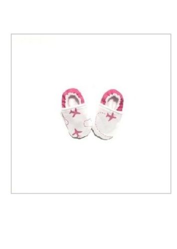 White and Pink Color Newborn Baby Fleece Bootie