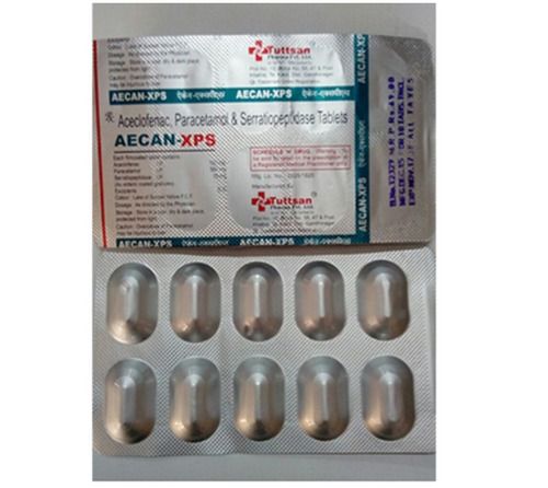 Aceclofenac Paracetamol And Serratiopeptidase Potent Painkiller Oral Tablet Age Group: Adult