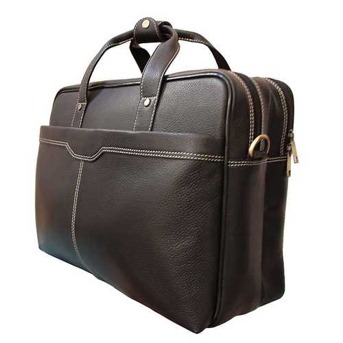 Black Colour Genuine Leather Laptop Bag