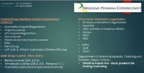 Import Licensing Services By Regular Pharma Consultant