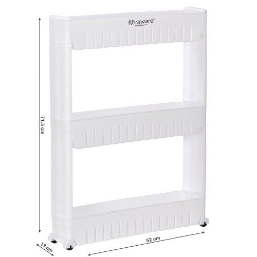 Easy To Clean Multipurpose White Color 3 Layer Slim Storage Organizer Rack