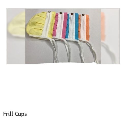 Pure Cotton Plain Baby Frill Caps