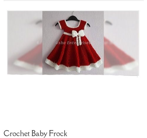 Red Color Ladies Crochet Baby Frock