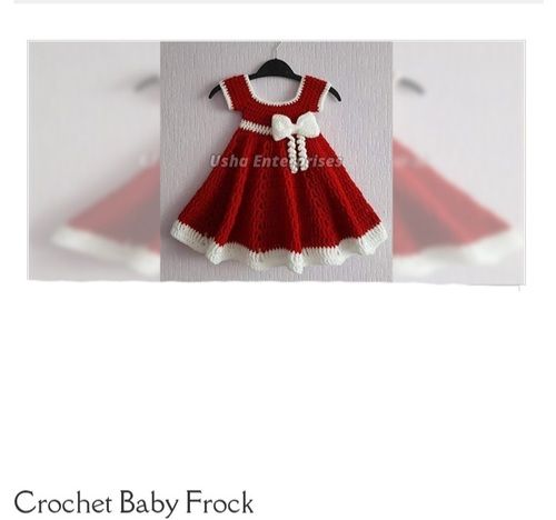 Anti Uv Red Color Ladies Crochet Baby Frock